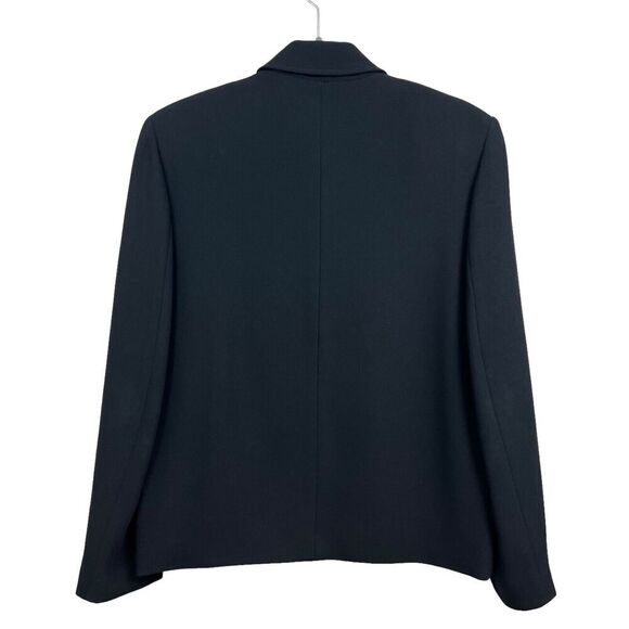 Iris Singer Collection Blazer Collared Zip Up Lined Slash Pockets Black‎ Women 4 - Picture 5 of 6